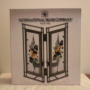 Pansy Floral Double Screen Votive Tea Light Holder - New in Box